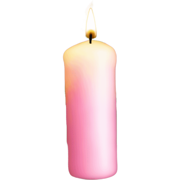 Pink candle with flowers and leaves  emoji