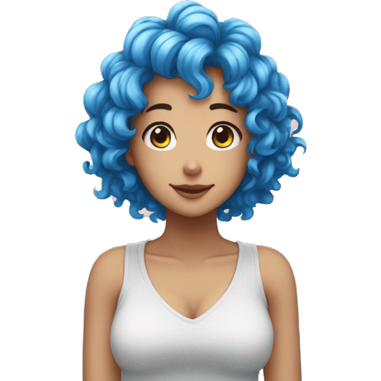 Anime girl with blue curly hair  emoji