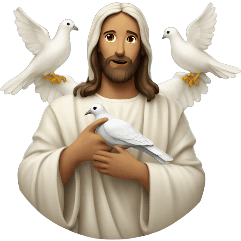 Jesus holding a dove emoji