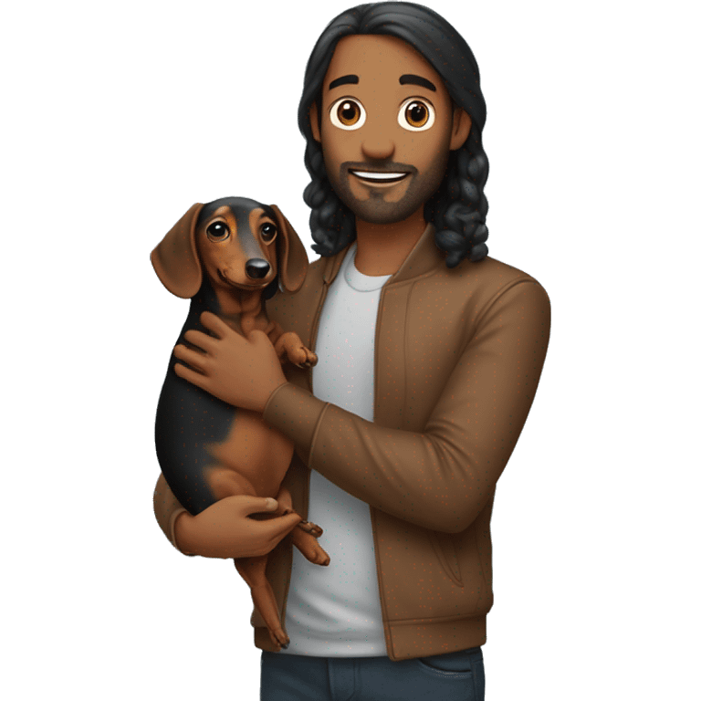 I’m holding Dachshund  emoji