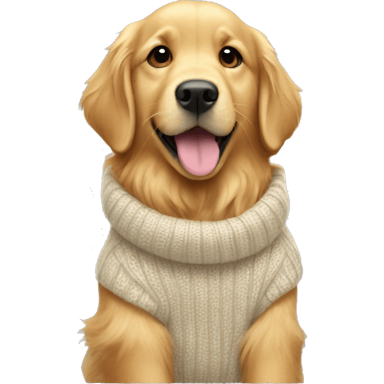 Golden retriever with a sweater emoji