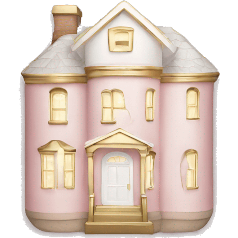 Light pink and white gold house emoji