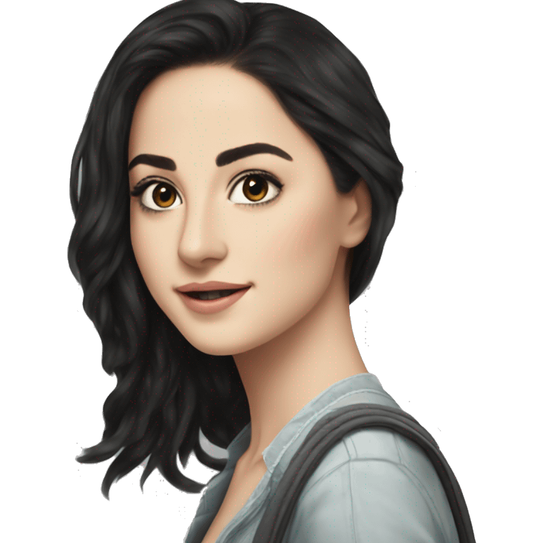 Hania amir, teen, full body, aesthetic, well detailed, black hair emoji