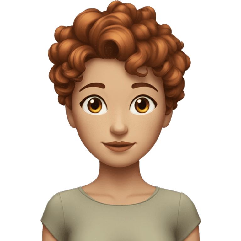 Her reddish brown hair was cut short now, curly and streaked with gray. Her skin, still eerily bronze against those light eyes,  emoji