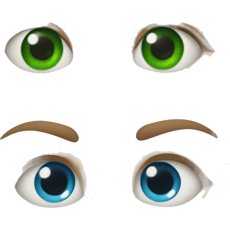 Eye left blue eye right green emoji emoji