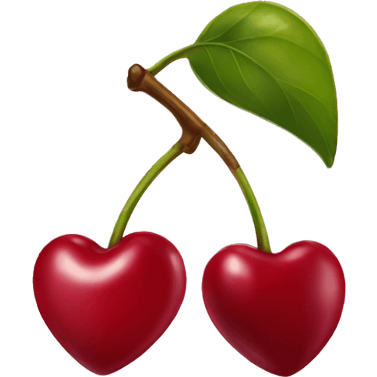 Heart shaped cherries emoji