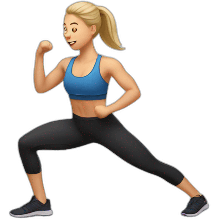 Scandinavian Girl doing hiit emoji