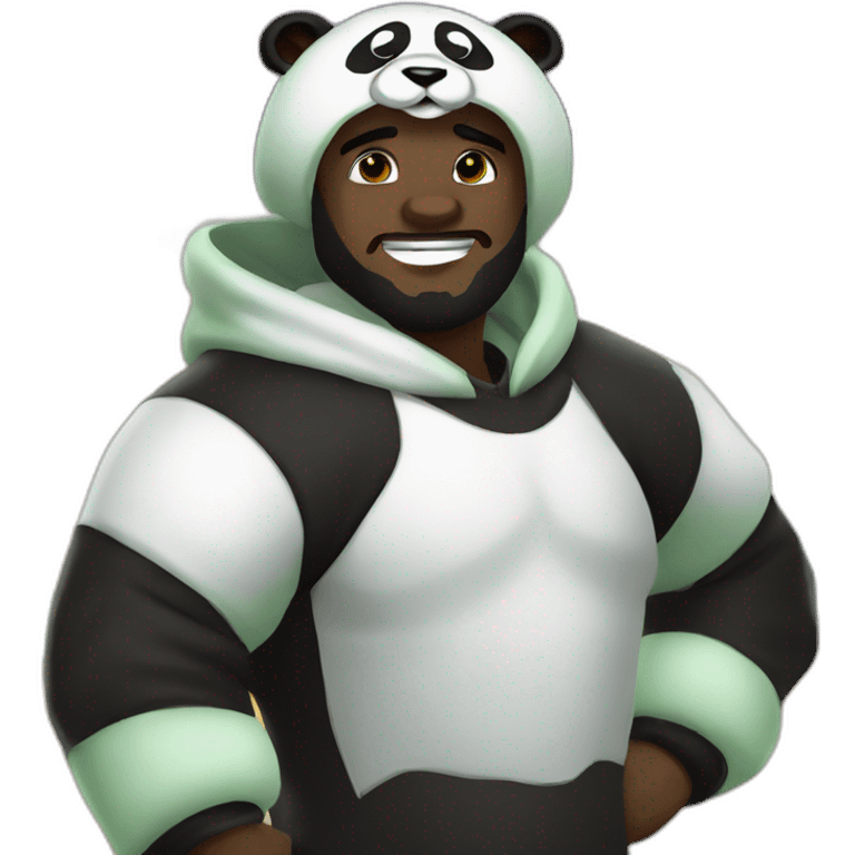 Lebron james in a panda cosplay emoji