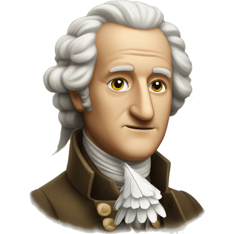 Goethe holds a feather in his hands emoji