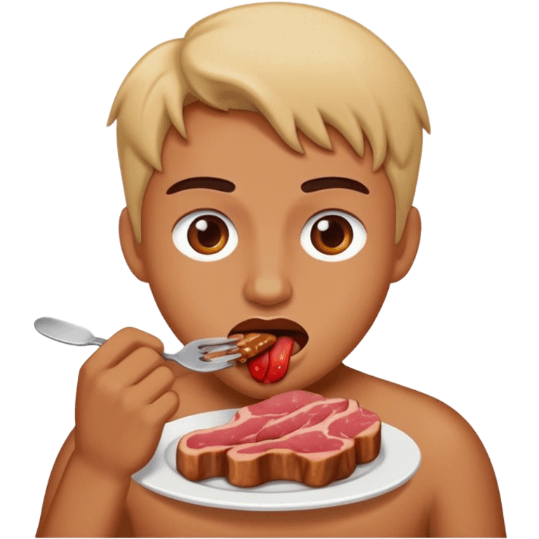 human eating meat emoji