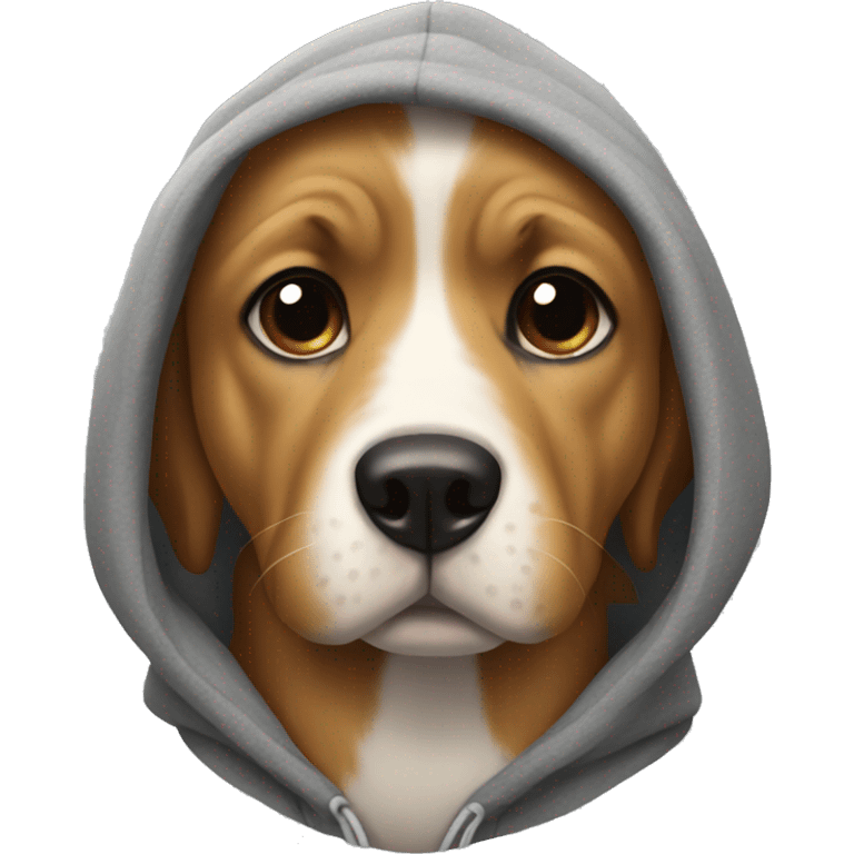 Dog wearing hoodie emoji