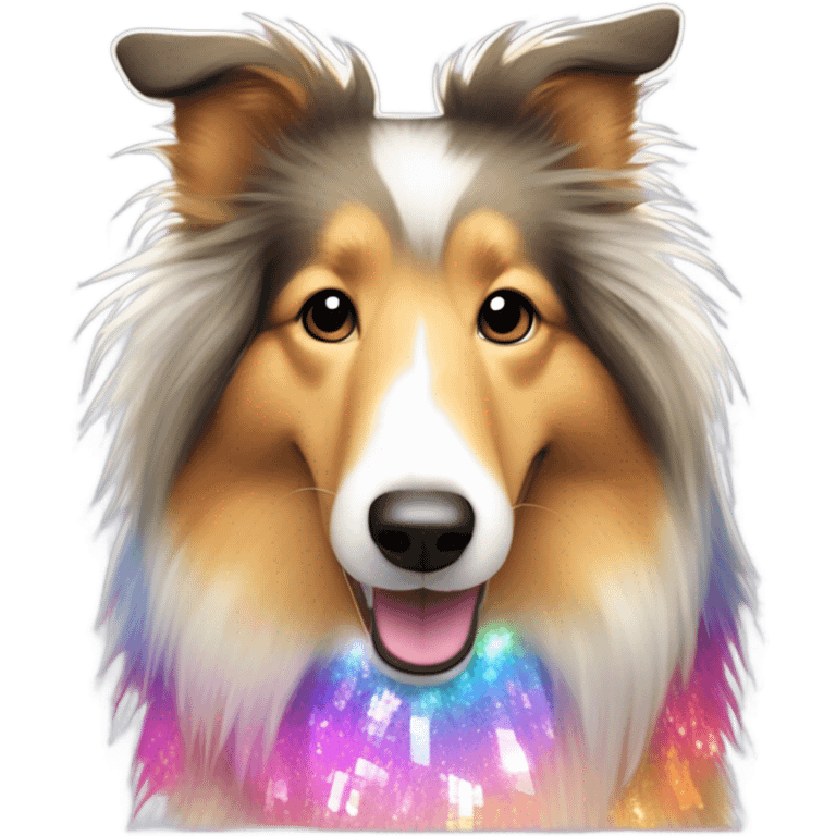 Rough collie disco emoji