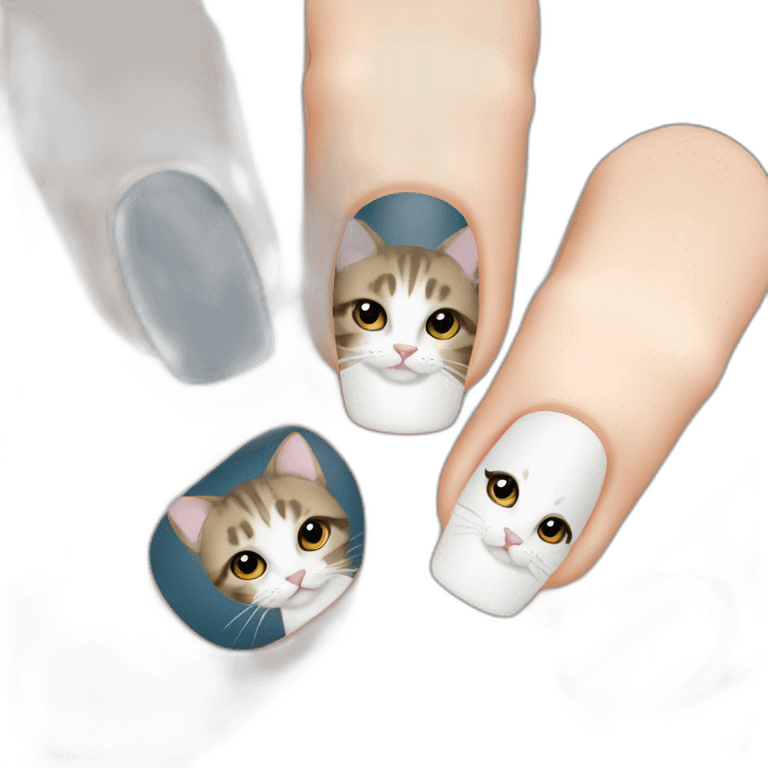 Girl cat nail emoji