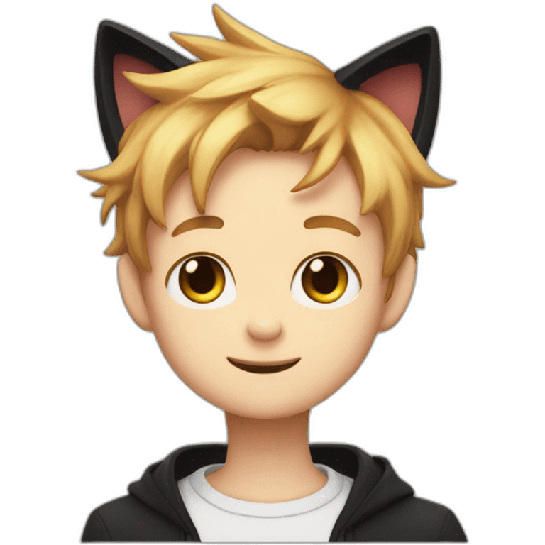 solo smile cat boy munch with black cat ears  emoji