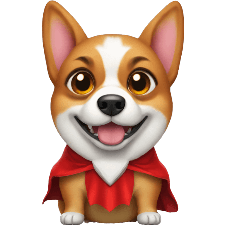 Corgi wearing devil costume emoji