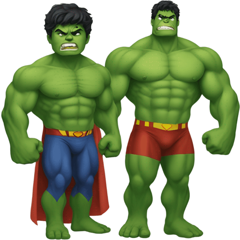 Hulk and superman merged emoji