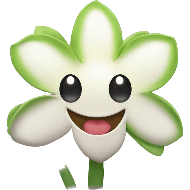 rainbw flower with smiling mouth no eyes emoji