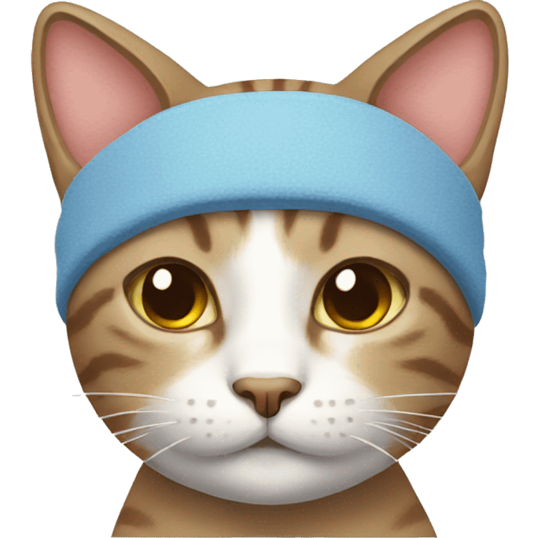 cat wearing a sweatband emoji