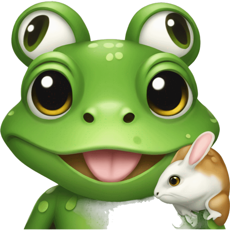 Frog with rabbit emoji