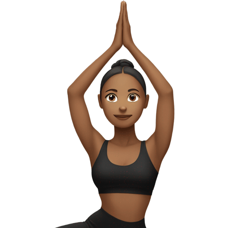 A girl doing yoga in a black dress emoji