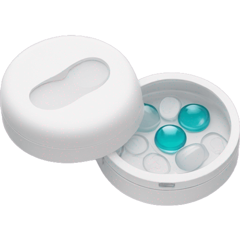 dual compartment screw-top prescription contact lens case emoji