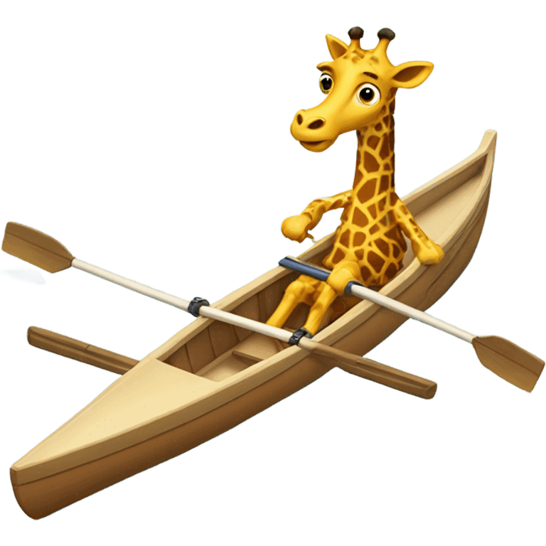 Giraffe racing a rowing boat  emoji