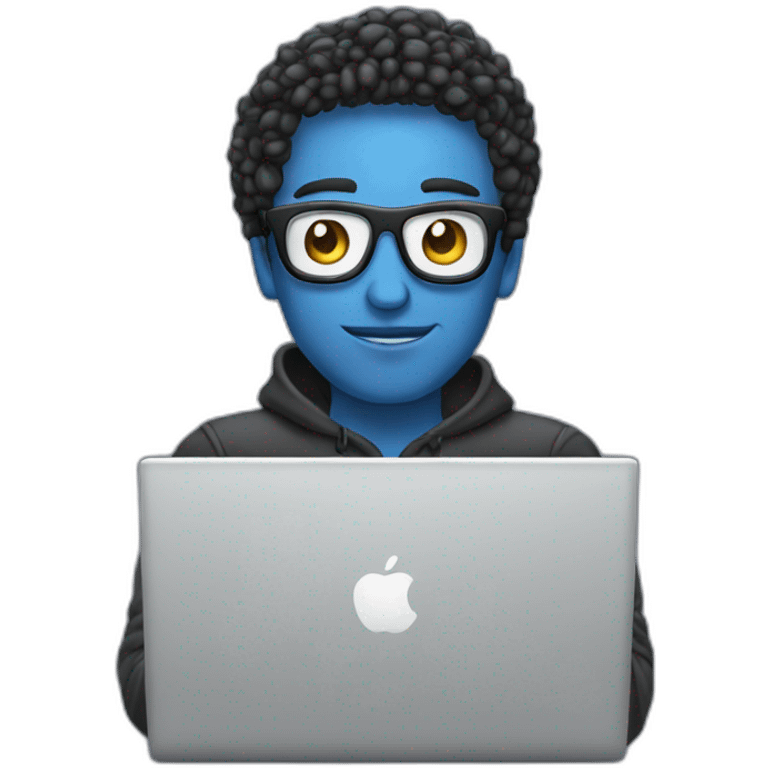 Strong and cool programist on a laptop emoji