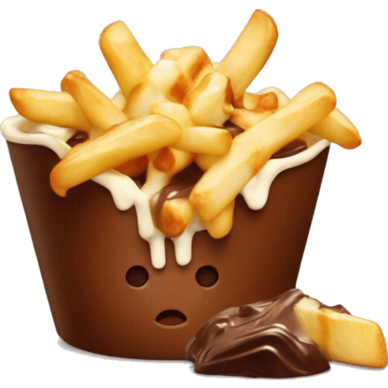 Poutine qui mange un chocolat  emoji