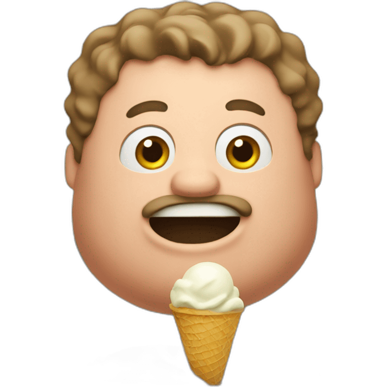 fat man eats ice cream emoji