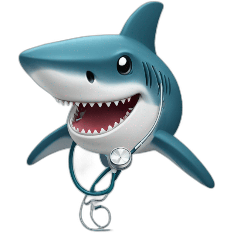 a shark with a stethoscope emoji