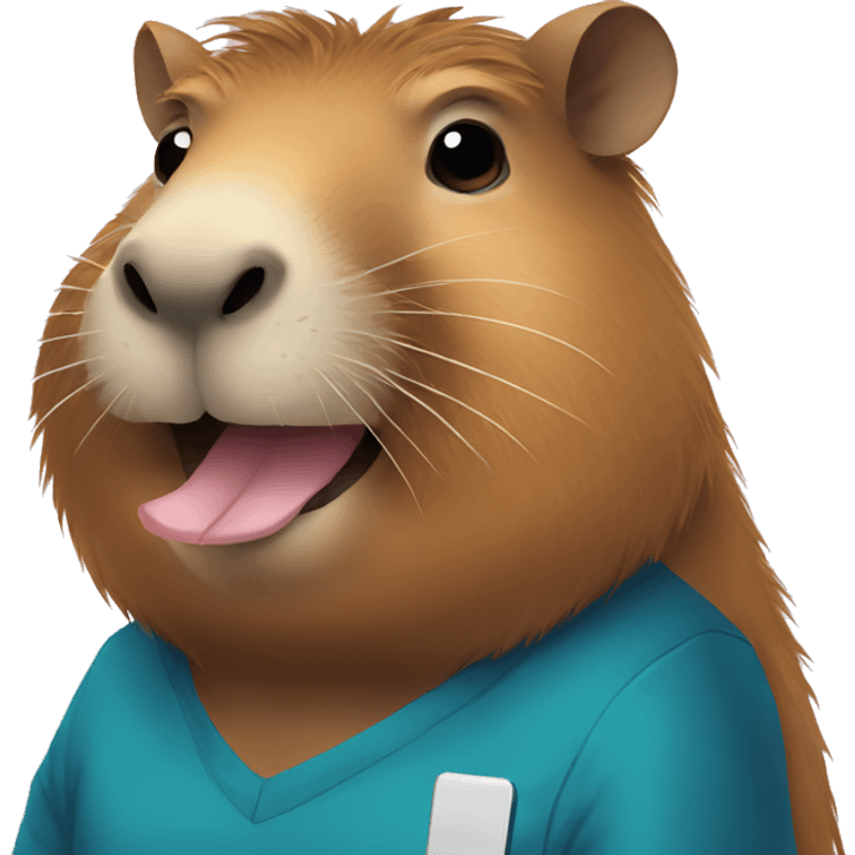 capybara with a phone  emoji