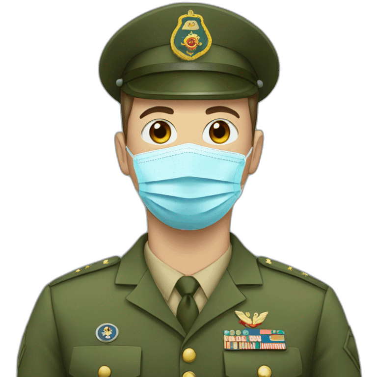 a military Head in a Medical masks emoji