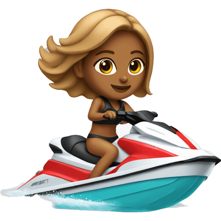 Tan girl on jetski  emoji