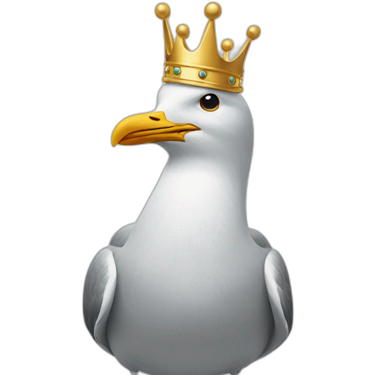 seagull with crown emoji