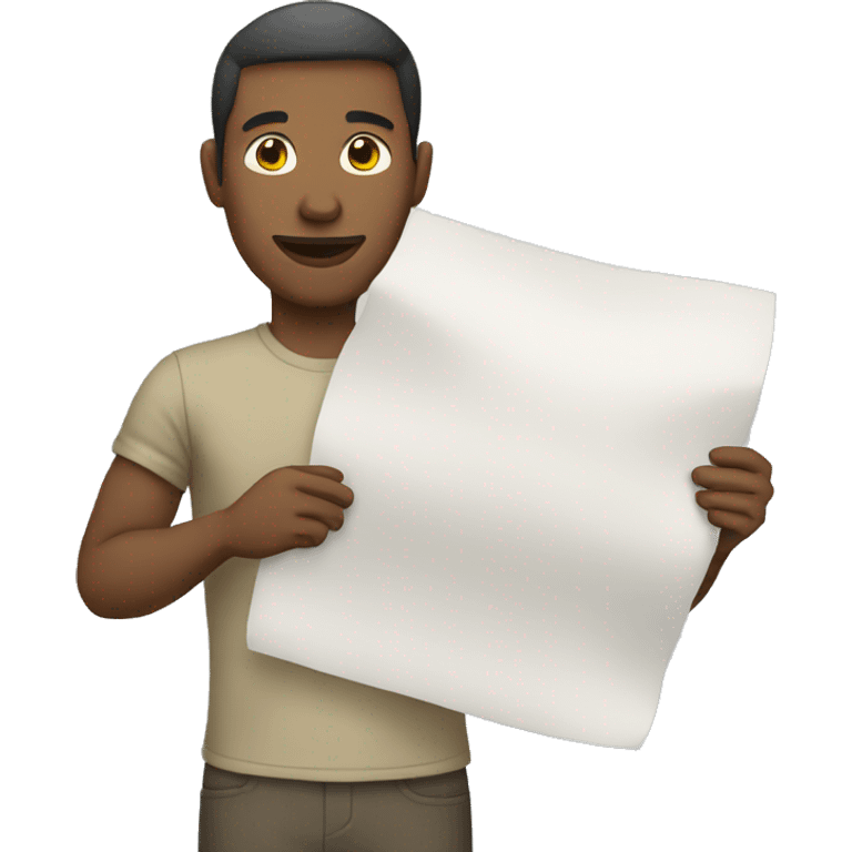 white man holding a sheet emoji