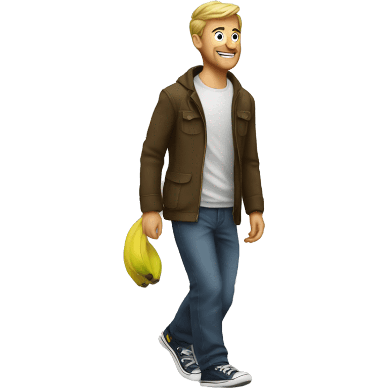 ramdom guy walk in a banana emoji