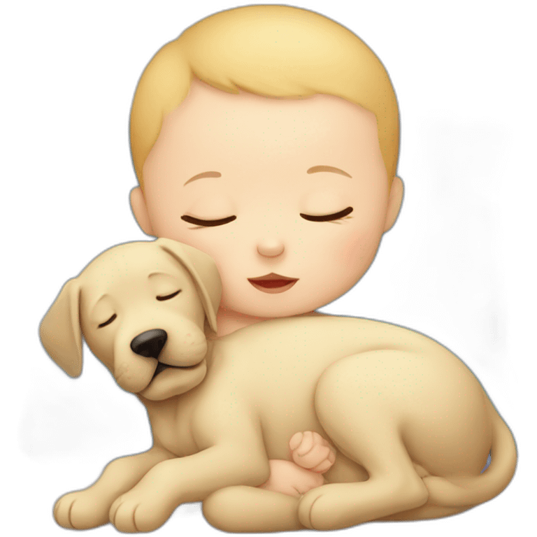 Baby sleep with a labrador emoji