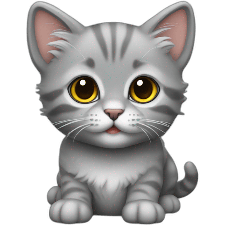 Chaton gris emoji