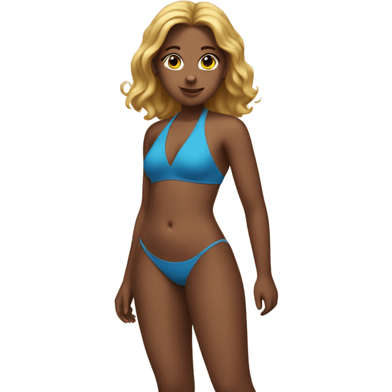 Girl sitting in the swimsuit in full body emoji