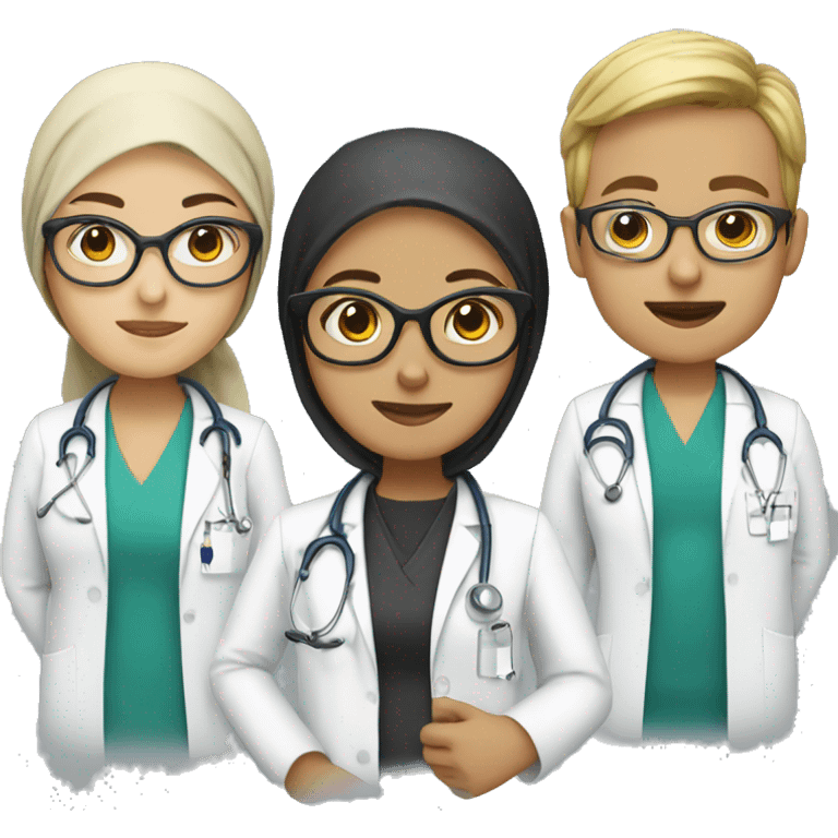 doctor with hijab, eye glases  emoji