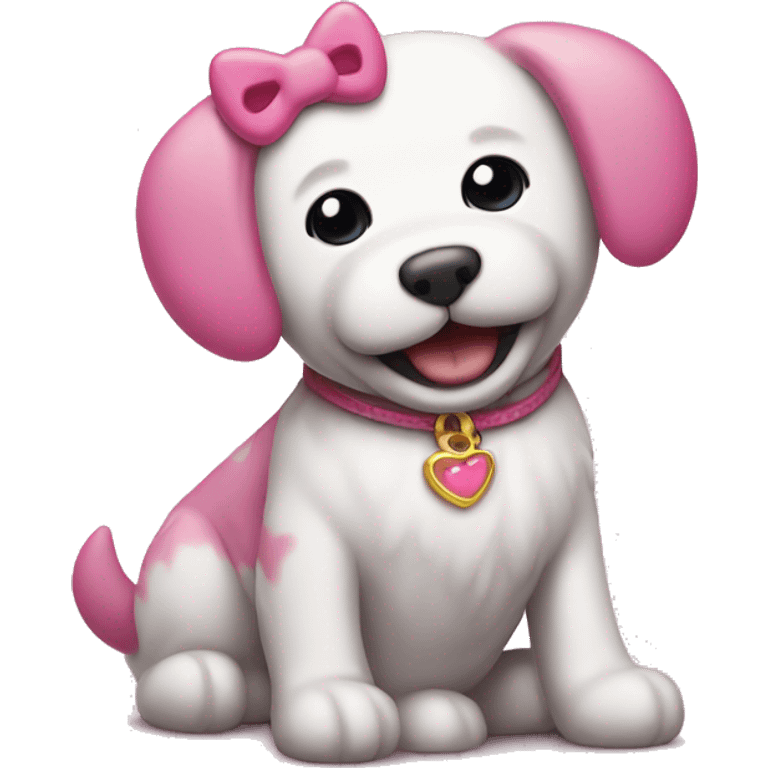 Hello kitty on a dog emoji