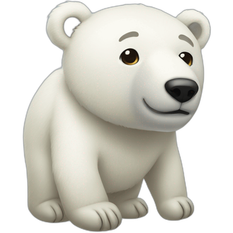 a polar bear stuffed bear in a diaper emoji