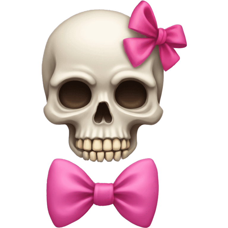 Skull with a pink bow emoji