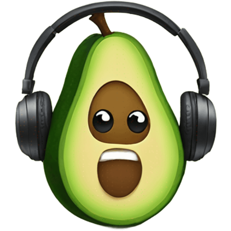 Avocado wearing headphones emoji