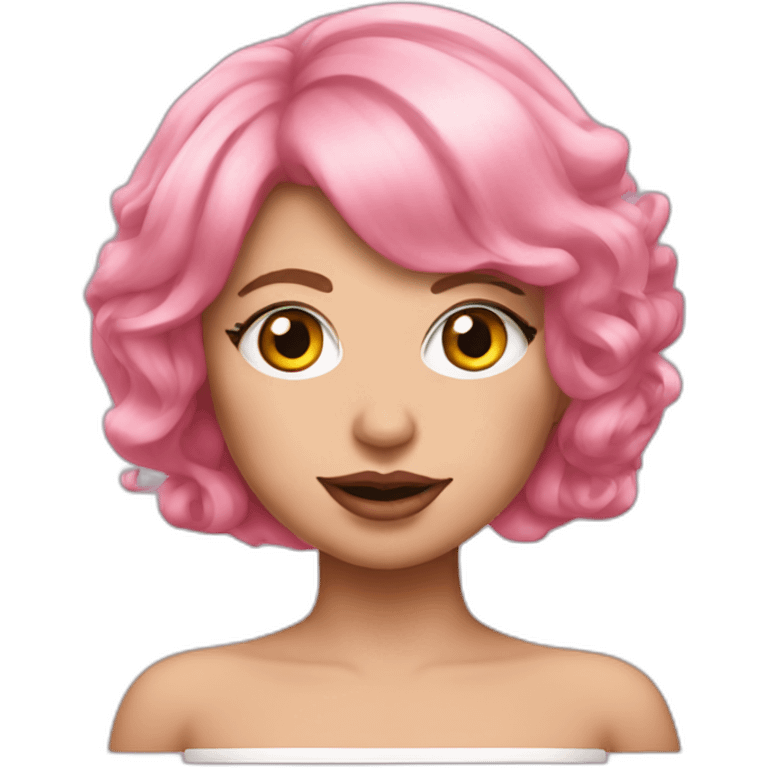 lady gaga with pink hair emoji