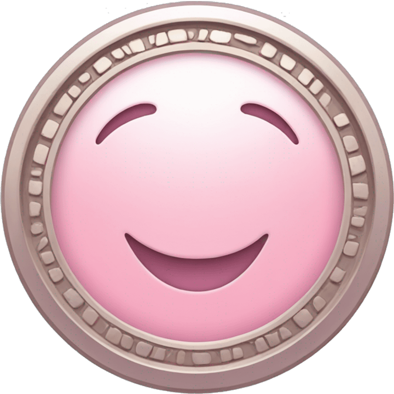 pinkish light blue Coin that is a currency with a happy face emoji