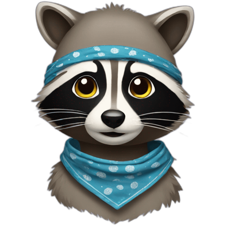 raccoon with bandana emoji