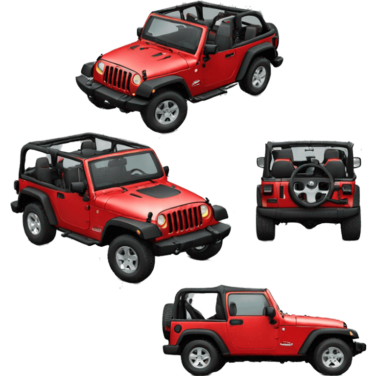 Jeep wrangler tj red no top emoji