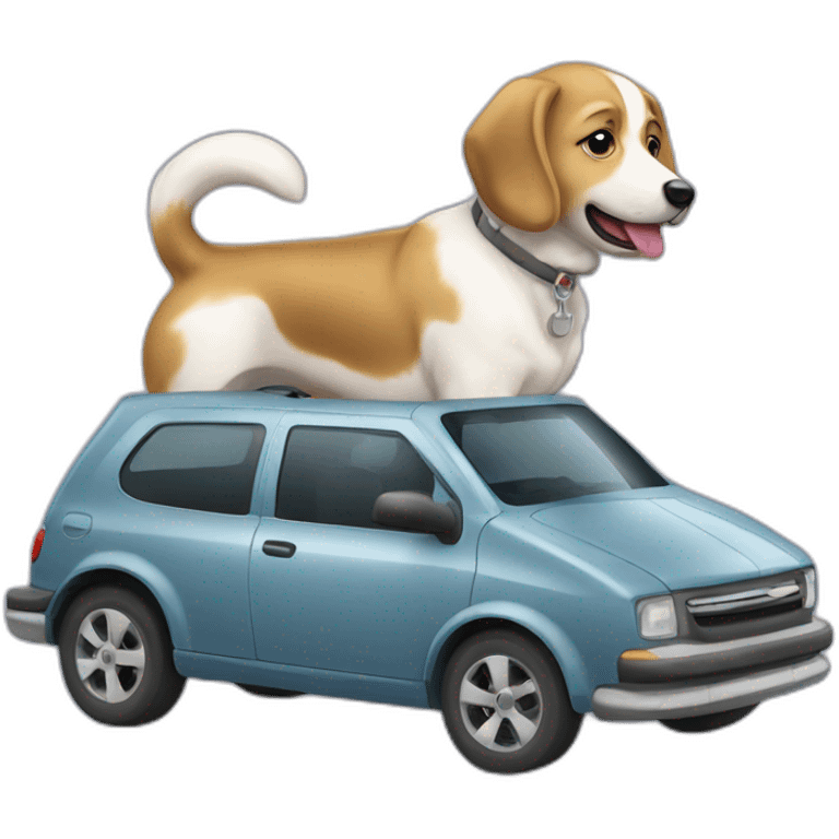 Chien sur une voiture emoji