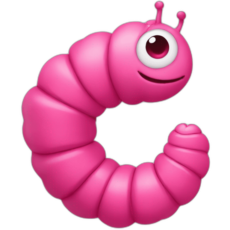 pink worm with hearts around the head emoji